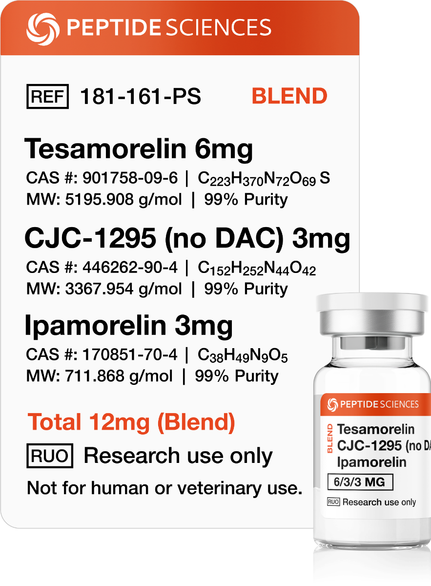 Tesamorelin, CJC-1295 (No DAC), Ipamorelin 12mg (Blend)